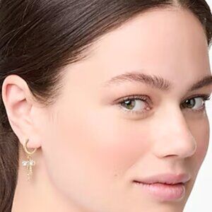 J. Crew Dangly bow hoop earrings, NWT